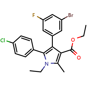 Ethyl 4-(3-bromo-5-fluorophenyl)-5-(4-chlorophenyl)-1-ethyl-2-methyl-1H-pyrrole-3-carboxylate