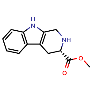 Chemical structure of (S)-Methyl 2,3,4,9-tetrahydro-1H-pyrido[3,4-b]indole-3-carboxylate , CAS 79815-18-2, AChemBlock AD243858