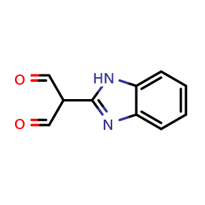 Chemical structure of 2-(1H-Benzimidazol-2-yl)propanedial , CAS 78587-80-1, AChemBlock AD243861