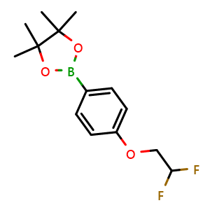 Chemical structure of 2-(4-(2,2-Difluoroethoxy)phenyl)-4,4,5,5-tetramethyl-1,3,2-dioxaborolane , CAS 864754-48-3, AChemBlock AD243863