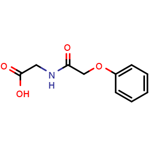 Chemical structure of 2-(2-Phenoxyacetamido)acetic acid , CAS 14231-45-9, AChemBlock AD243868