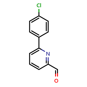 Chemical structure of 6-(4-Chlorophenyl)-2-pyridinecarboxaldehyde , CAS 61704-30-1, AChemBlock AD243880