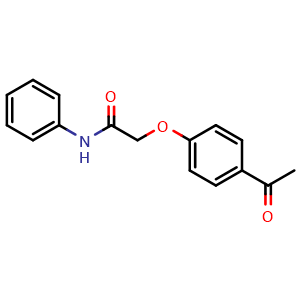 Chemical structure of 2-(4-Acetylphenoxy)-n-phenylacetamide , CAS 17172-76-8, AChemBlock AD243900