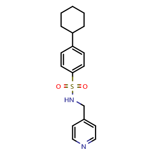 Chemical structure of 4-Cyclohexyl-N-(4-pyridinylmethyl)benzenesulfonamide , CAS 873588-27-3, AChemBlock AD243908
