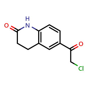 Chemical structure of 6-(2-Chloroacetyl)-3,4-dihydro-2(1H)-quinolinone , CAS 61122-82-5, AChemBlock AD243935