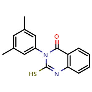 Chemical structure of 3-(3,5-Dimethylphenyl)-2-sulfanyl-3,4-dihydroquinazolin-4-one , CAS 113269-21-9, AChemBlock AD243961