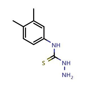 Chemical structure of 3-Amino-1-(3,4-dimethylphenyl)thiourea , CAS 6610-33-9, AChemBlock AD243962