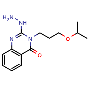Chemical structure of 2-Hydrazinyl-3-[3-(propan-2-yloxy)propyl]-3,4-dihydroquinazolin-4-one , CAS 852399-73-6, AChemBlock AD243973