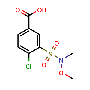 Chemical structure of 4-Chloro-3-[methoxy(methyl)sulfamoyl]benzoic acid , CAS 848290-18-6, AChemBlock AD243975