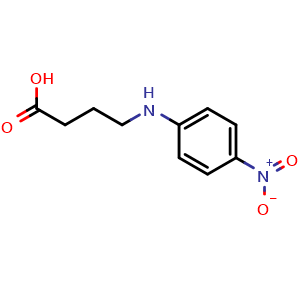 Chemical structure of 4-[(4-nitrophenyl)amino]butanoic acid , CAS 87962-89-8, AChemBlock AD243977