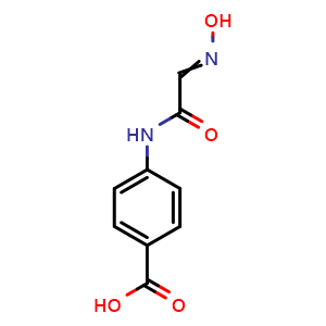 Chemical structure of 4-[2-(N-hydroxyimino)acetamido]benzoic acid , CAS 17122-78-0, AChemBlock AD243980