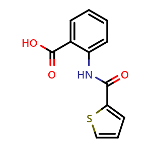 Chemical structure of 2-(Thiophene-2-amido)benzoic acid , CAS 33405-06-0, AChemBlock AD243985