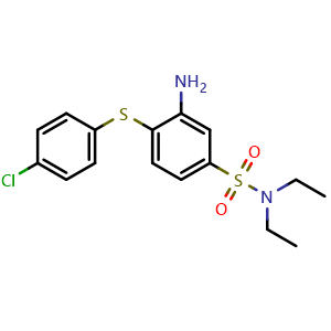Chemical structure of 3-Amino-4-((4-chlorophenyl)thio)-N,N-diethylbenzenesulfonamide , CAS 734546-72-6, AChemBlock AD243998