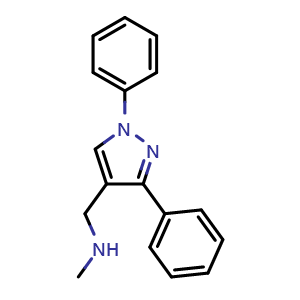 Chemical structure of [(1,3-Diphenyl-1h-pyrazol-4-yl)methyl](methyl)amine , CAS 926258-13-1, AChemBlock AD244017