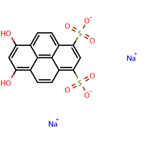 Chemical structure of Sodium 6,8-dihydroxypyrene-1,3-disulfonate , CAS 61255-63-8, AChemBlock AD244044