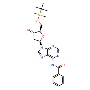 Chemical structure of 5'-O-TBDMS-Bz-dA , CAS 51549-39-4, AChemBlock AD244061