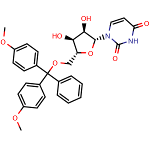 Chemical structure of 5'-O-DMT-rU , CAS 81246-79-9, AChemBlock AD244070