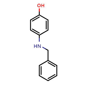 Chemical structure of 4-(Benzylamino)phenol , CAS 103-14-0, AChemBlock AD244079