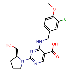 (S)-4-((3-Chloro-4-methoxybenzyl)amino)-2-(2-(hydroxymethyl)pyrrolidin-1-yl)pyrimidine-5-carboxylic acid