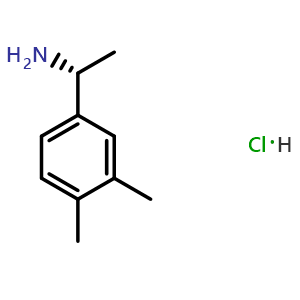 Chemical structure of (1R)-1-(3,4-dimethylphenyl)ethanamine hydrochloride , CAS 1079650-53-5, AChemBlock AD244085