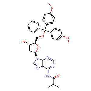 Chemical structure of 5'-O-DMT-N6-ibu-dA , CAS 190834-10-7, AChemBlock AD244088