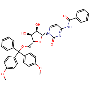 Chemical structure of 5'-O-DMT-Bz-rC , CAS 81246-76-6, AChemBlock AD244089