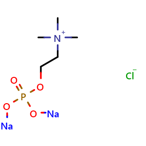 Chemical structure of Phosphocholine (chloride disodium) , CAS 16904-96-4, AChemBlock AD244091