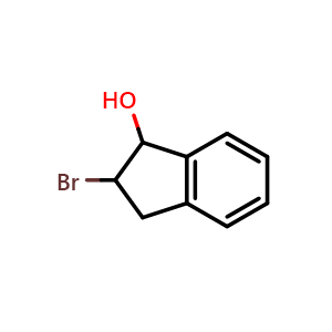 Chemical structure of 2-Bromo-1-indanol , CAS 5400-80-6, AChemBlock AD244114