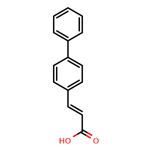 Chemical structure of (E)-3-([1,1'-Biphenyl]-4-yl)acrylic acid , CAS 88241-65-0, AChemBlock AD244118