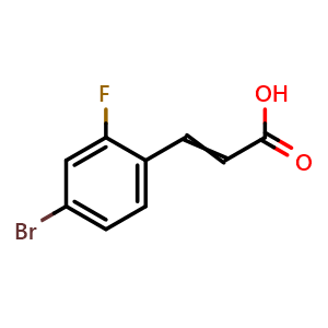 Chemical structure of 4-Bromo-2-fluorocinnamic acid , CAS 149947-19-3, AChemBlock AD244139