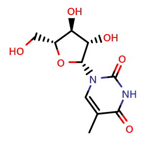 Chemical structure of Thymine 1-beta-D-arabinofuranoside , CAS 605-23-2, AChemBlock AD244187
