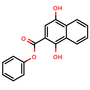 Chemical structure of Phenyl 1,4-dihydroxy-2-naphthoate , CAS 54978-55-1, AChemBlock AD244207