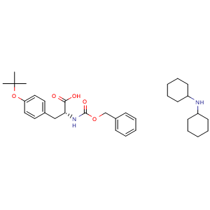 Chemical structure of Z-D-Tyr(tBu)-OH.DCHA , CAS 198828-72-7, AChemBlock AD244235