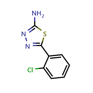 Chemical structure of 5-(2-Chloro-phenyl)-[1,3,4]thiadiazol-2-ylamine , CAS 828-81-9, AChemBlock AD244241