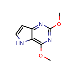 Chemical structure of 2,4-dimethoxy-5H-pyrrolo[3,2-d]pyrimidine , CAS 84538-40-9, AChemBlock AD244260