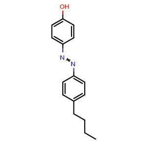 Chemical structure of 4-(4-Butylphenylazo)phenol , CAS 2496-21-1, AChemBlock AD244263