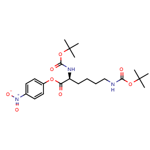Chemical structure of Boc-Lys(Boc)-ONp , CAS 2592-19-0, AChemBlock AD244286