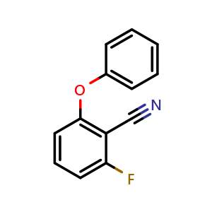 Chemical structure of 2-Fluoro-6-phenoxybenzonitrile , CAS 175204-06-5, AChemBlock AD244301