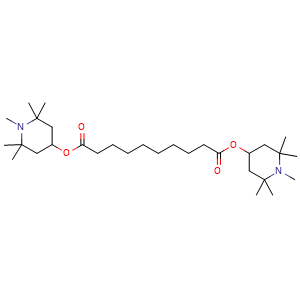 Chemical structure of Bis(1,2,2,6,6-pentamethylpiperidin-4-yl) decanedioate , CAS 41556-26-7, AChemBlock AD244313