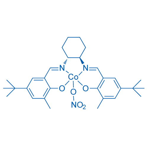 Chemical structure of [[2,2'-[(1R,2R)-1,2-Cyclohexanediylbis[(nitrilo-κN)methylidyne]]bis[4-(1,1-dimethylethyl)-6-methyl-phenolato-κO]](2-)](nitrato-κO)cobalt , CAS 2828438-32-8, AChemBlock AD244333
