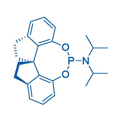 Chemical structure of (11aS)-N,N-Diisopropyl-4,5,6,7-tetrahydrodiindeno[7,1-de:1',7'-fg][1,3,2]dioxaphosphocin-12-amine , CAS 477559-83-4, AChemBlock AD244359