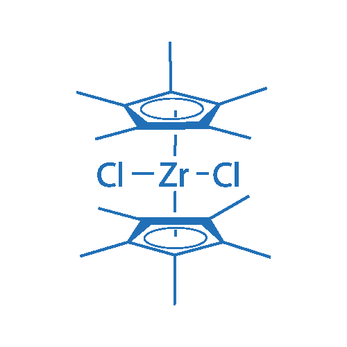 Chemical structure of Bis(pentamethylcyclopentadienyl)zirconiumdichloride , CAS 54039-38-2, AChemBlock AD244365