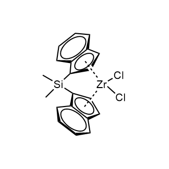 Chemical structure of Dichloro[rel-(1R,1'R)-(dimethylsilylene)bis[(1,2,3,3a,7a-η)-1H-inden-1-ylidene]]zirconium , CAS 121009-93-6, AChemBlock AD244393