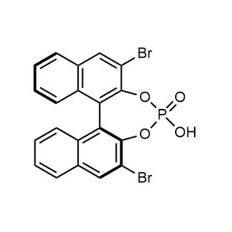 Chemical structure of (11bS)-2,6-Dibromo-4-hydroxydinaphtho[2,1-d:1',2'-f][1,3,2]dioxaphosphepine 4-oxide , CAS 1644121-35-6, AChemBlock AD244420
