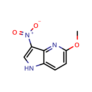 Chemical structure of 5-Methoxy-3-nitro-1H-4-azaindole , CAS 1190319-20-0, AChemBlock AD244457