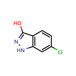 Chemical structure of 6-Chloro-3-hydroxy -1H-indazole , CAS 7364-29-6, AChemBlock AD244464