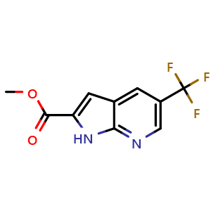 Chemical structure of Methyl 5-trifluoromethyl-7-azaindole-2-carboxylate , CAS 2095432-35-0, AChemBlock AD244466