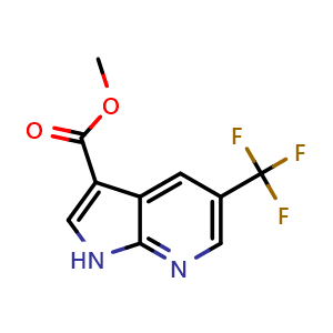 Chemical structure of Methyl 5-trifluoromethyl-7-azaindole-3-carboxylate , CAS 1190320-31-0, AChemBlock AD244493