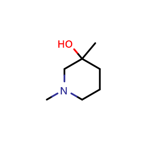 Chemical structure of 1,3-Dimethylpiperidin-3-ol , CAS 14301-41-8, AChemBlock AD244502
