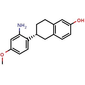 Chemical structure of (2R)-2-(2-amino-4-methoxy-phenyl)tetralin-6-ol , CAS 2477812-39-6, AChemBlock AD244508